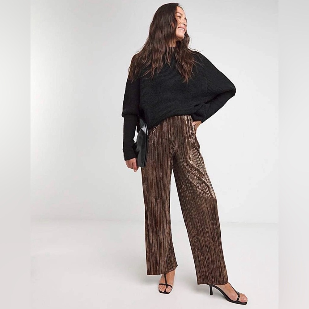 By Together Metallic Wide Leg Pants